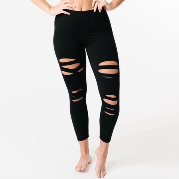 ZYIA Pants - ZYIA luxe hi rise slash leggings.  Size 12. Color black.